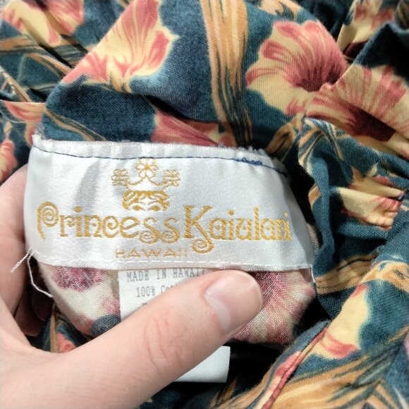Vintage Princess Kaiulani Muumuu Hawaiian Maxi Dress Floral Victorian Ruffles 10 - Picture 7 of 9